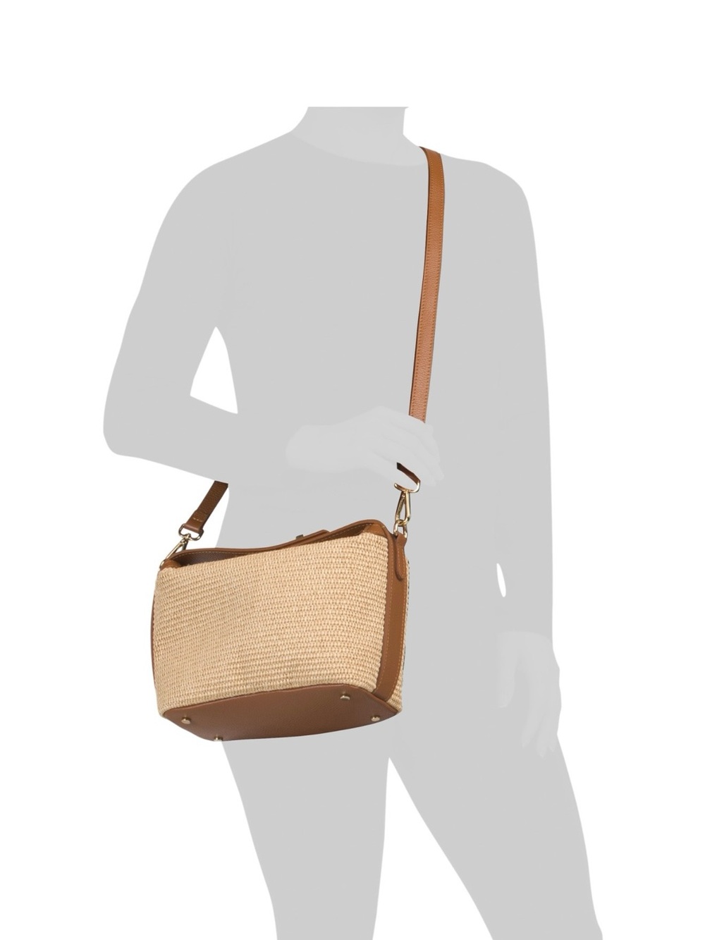 Made in Italy CROSSBODY WOVEN HANDBAG with LEATHER trim NWT - Picture 15 of 16